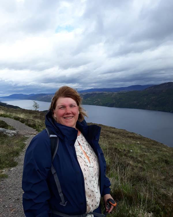 Michelle Cook above Loch Ness